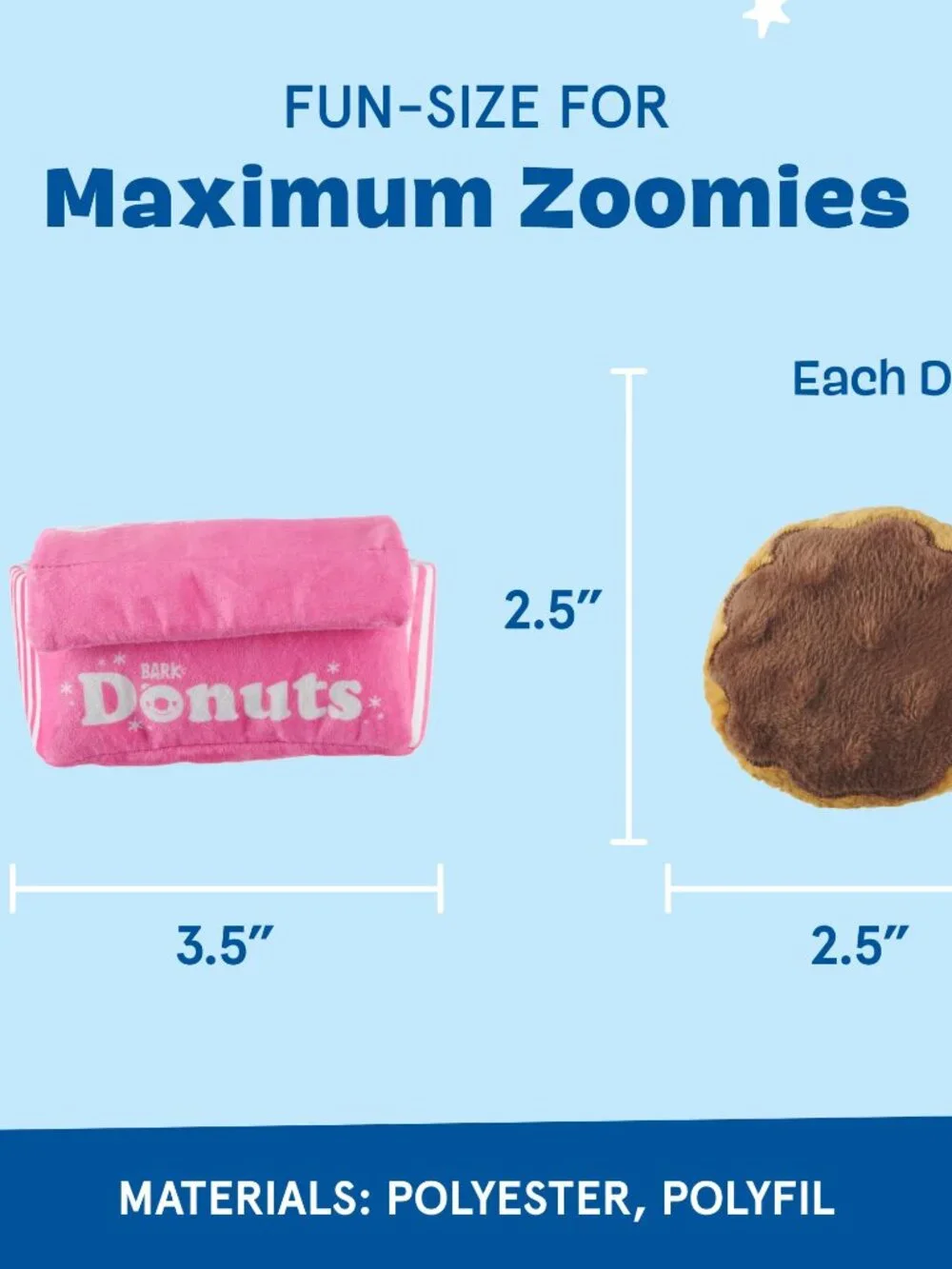 Barkbox Dog Toys  Barkers Dozen Donuts Plush 4 in 1 Multi Part Interactive Dog T